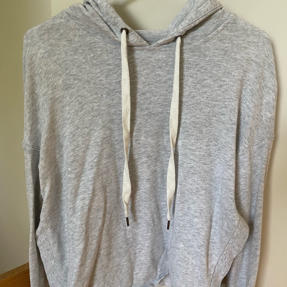 Grey hoodie with slide slits